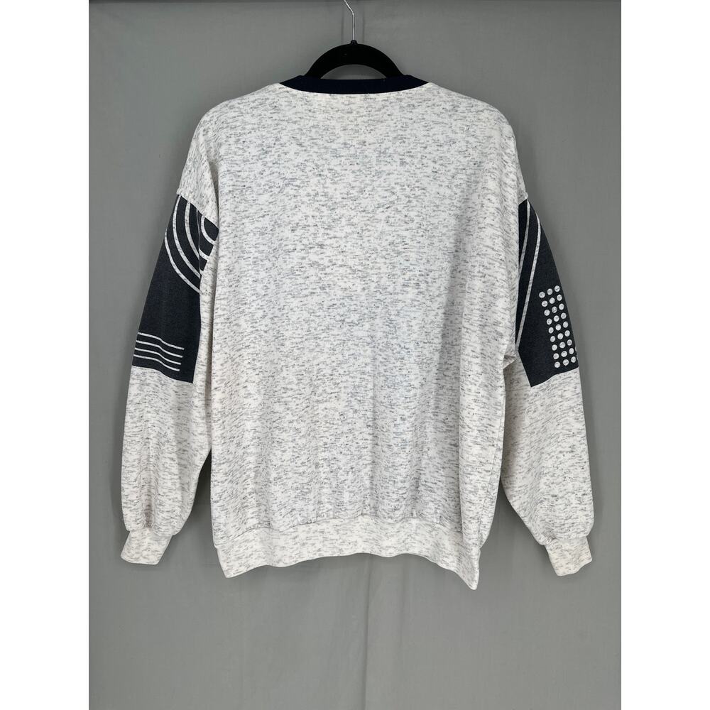 80s Vintage Spalding Sweatshirt Mens Large Gray Black Basketball Zip Rare - Picture 3 of 7